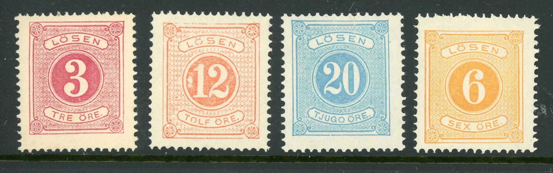 Lösen 14: 4st olika xx/x exemplar.