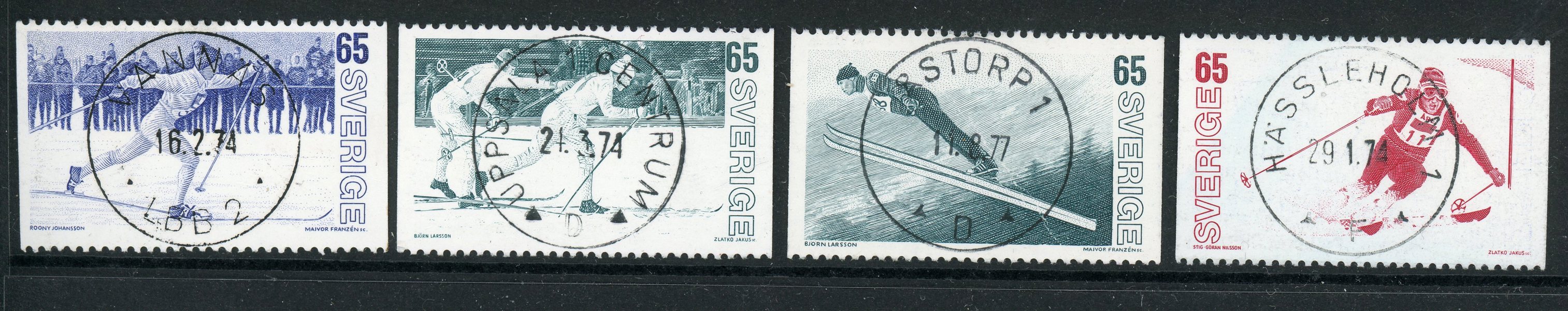 F853, 855-57 Fyra lyxexemplar Skidor 1974.