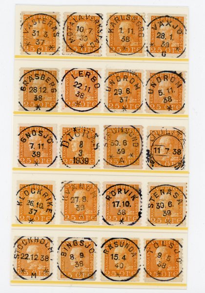 F184; 20ex med mest lyx-stämplar, bl kval.