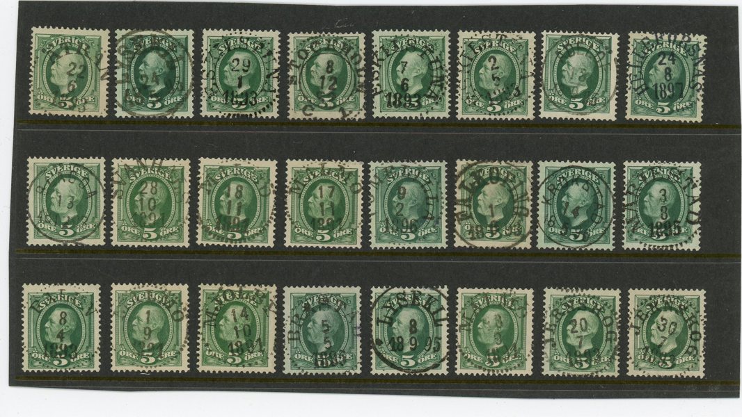 F52a-c 24ex med mest lyx-stämplar i vacker lot.