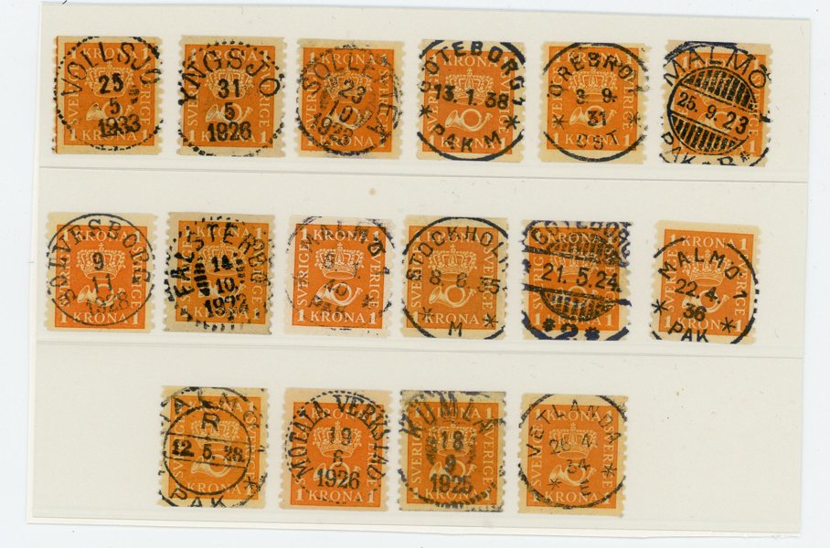 F168; 16ex med mest lyx-stämplar.