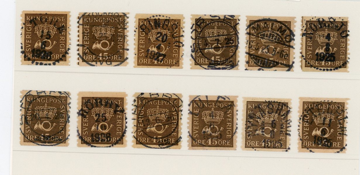 F160-61: 12ex med mest lyx-stämplar.