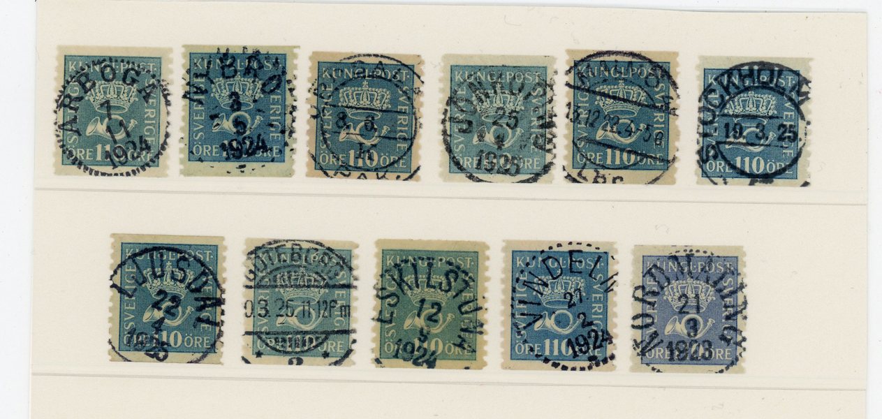 F169; 11ex med mest lyx-stämplar.