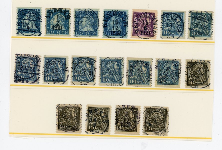 "Mellan-serierna": 18ex med prakt- och lyx stämplar.