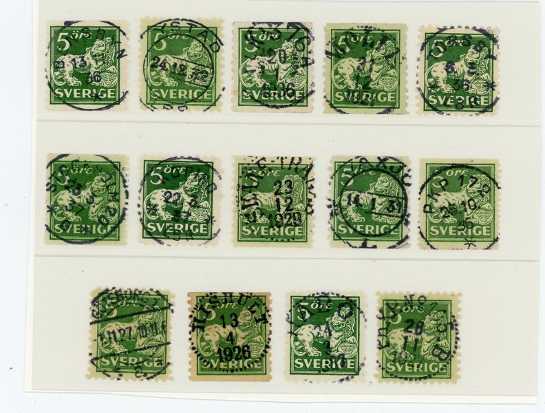 F143; 14ex med mest lyx-stämplar.