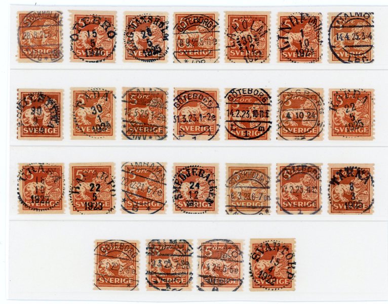 F142; 25ex med mest lyx-stämplar.