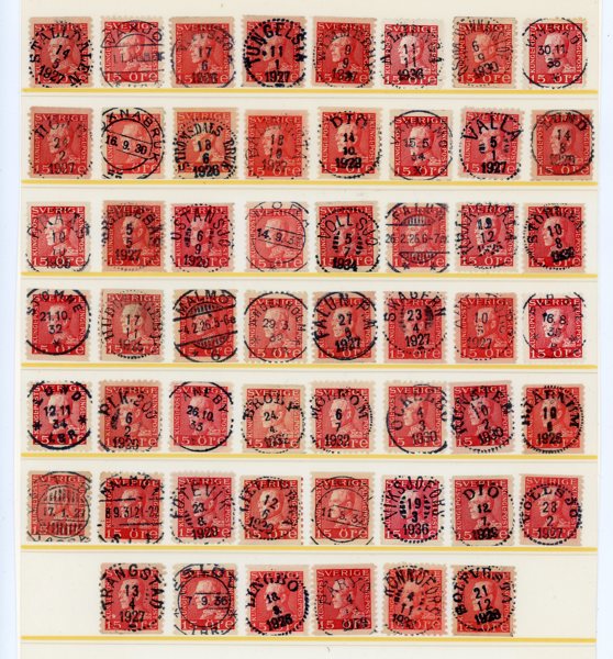 F176-77: 54ex med mest lyx-stämplar.