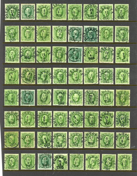 F52: 64ex med mest lyx-stämplar i mycket vacker lot.