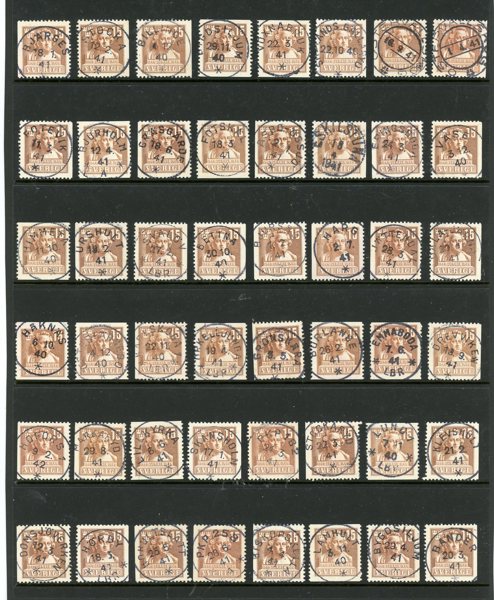 F326; 48ex med mest lyx-stämplar.