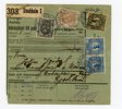 F96, 85(2ex),71 och 73 Paket-adresskort till Tyskland. Stockholm 21.5.20.