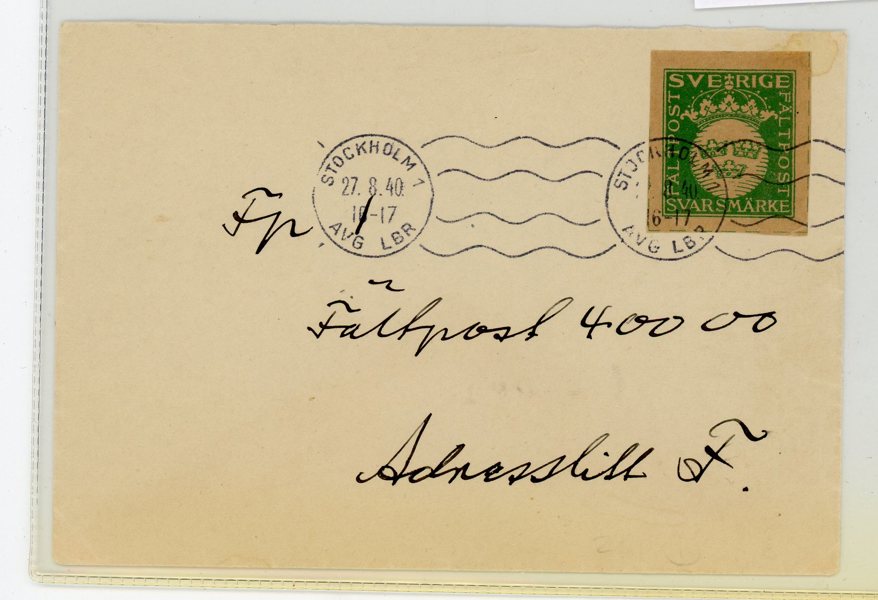 M8 på Svarsbrev i prakt-kvalité, Stockholm 27.8.40.