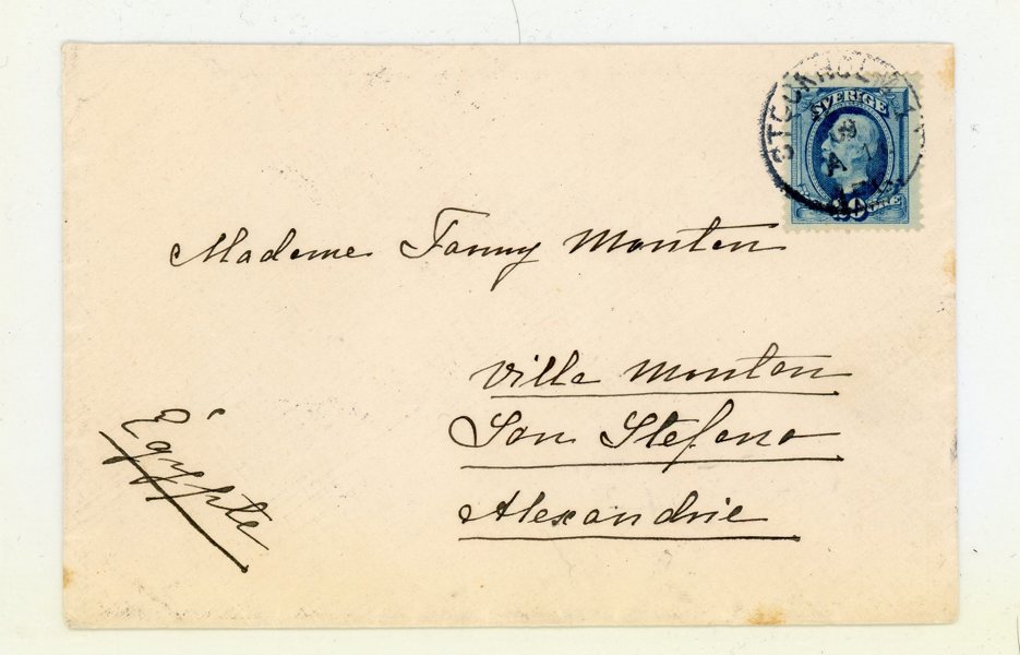 F56 på brev till Egypten, Stockholm 10.10.09, ankstpl.