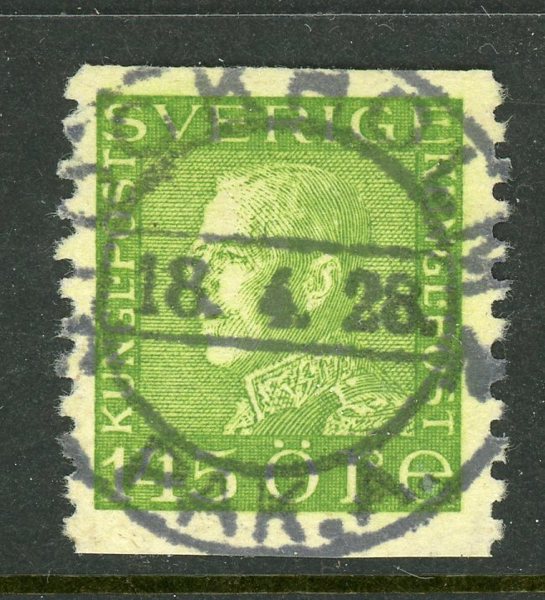 F195 Stockholm 18.4.28, perfekt stämpel.