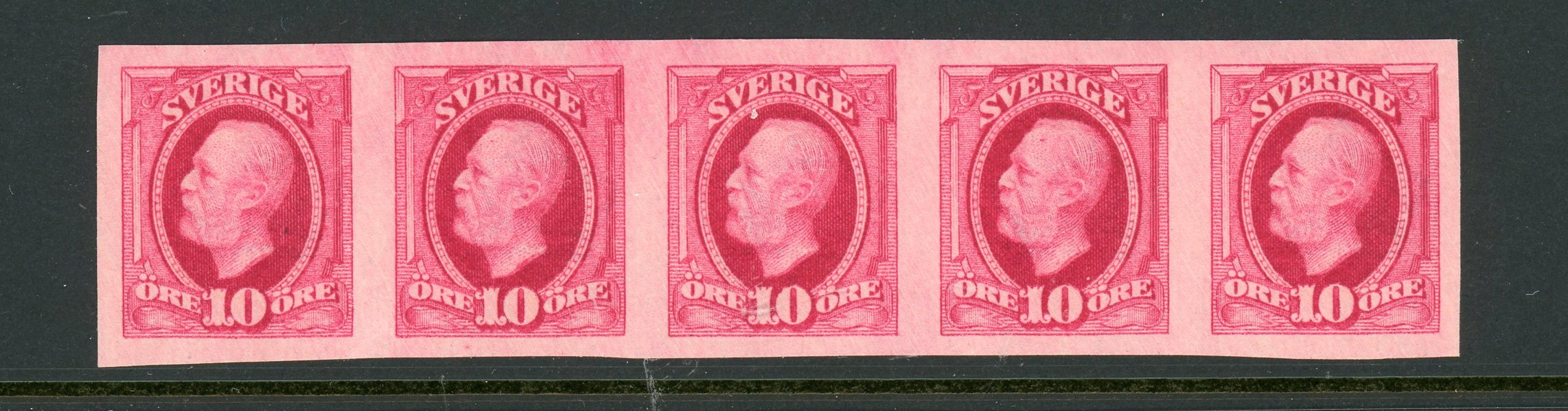 F54P (x) pappersprov till Medaljong-märkena i fem-strip