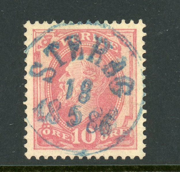 F39 Stehag 18.5.86, pr-lyxex med blå stämpel.