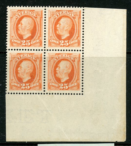 F57e xx prakt-FYRBLOCK av svåra e-nyansen, attest HOW 4.(4x4.(4x5). Raritet!!