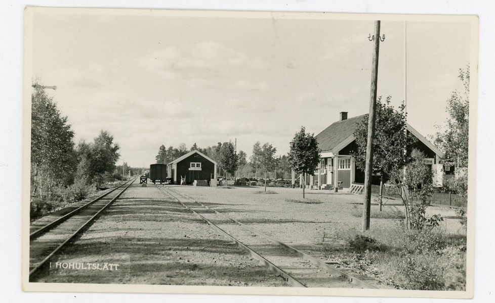 VYKORT: Hohultslätt Järnvägs-station dat. 1938