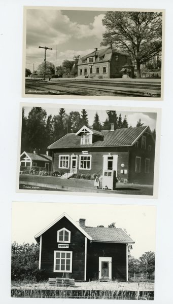 VYKORT: fem olika småländska Järnvägs-stationer.