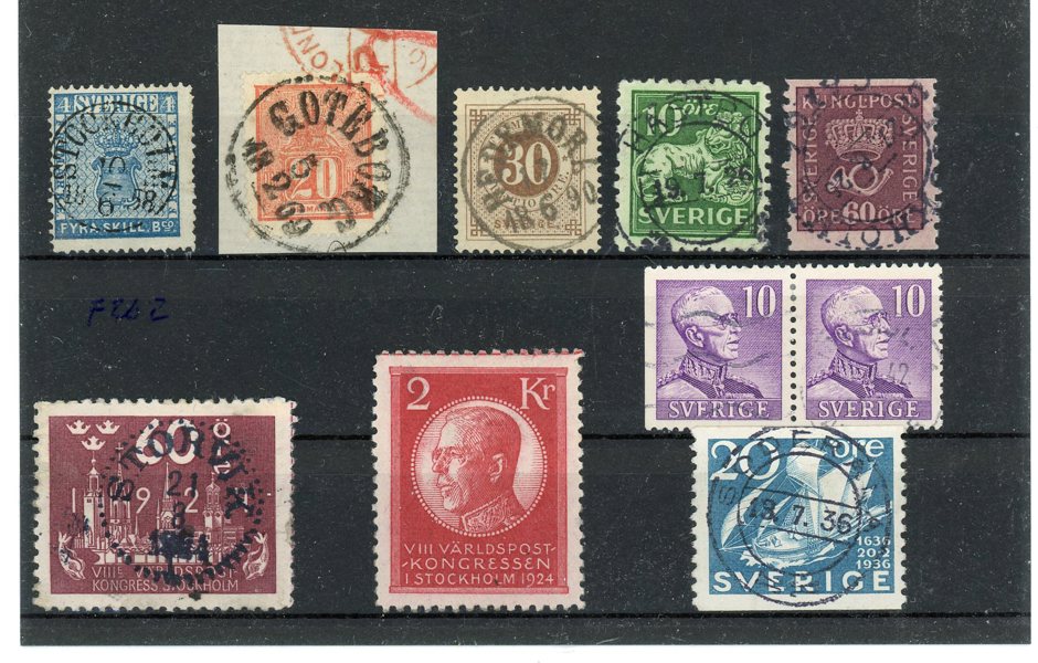 Stämplad samling 1855-1980 i VIKING-album.