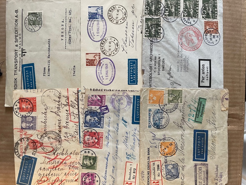 Luftpost: 40st ofta bättre brev i pärm.