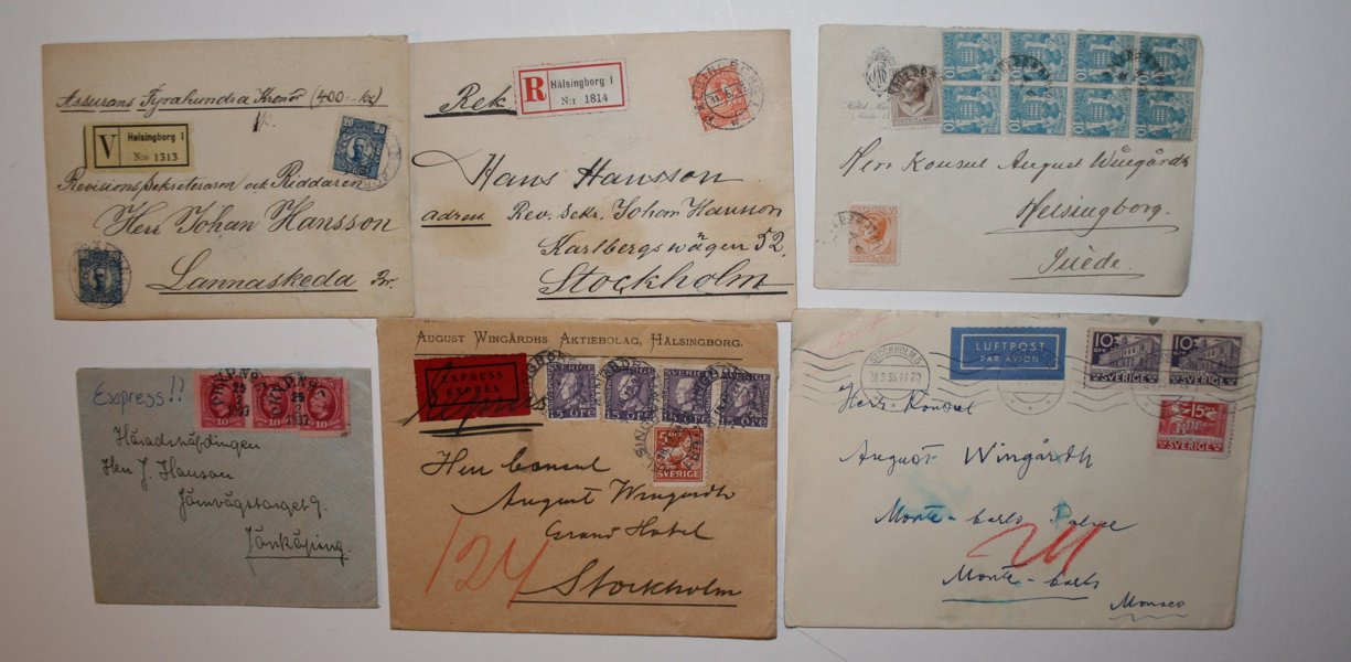 HELA VÄRLDEN: Korrespondens brev ca 1900-1945 till/inoml Sverige.