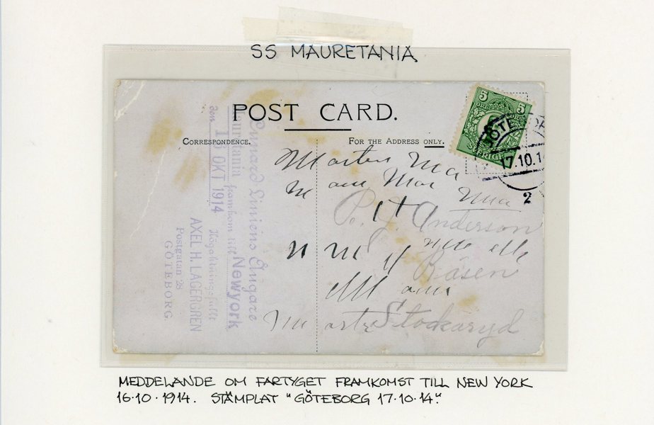Sjöpost: samling över 130 försändelser och vykort 1910tal - mod.