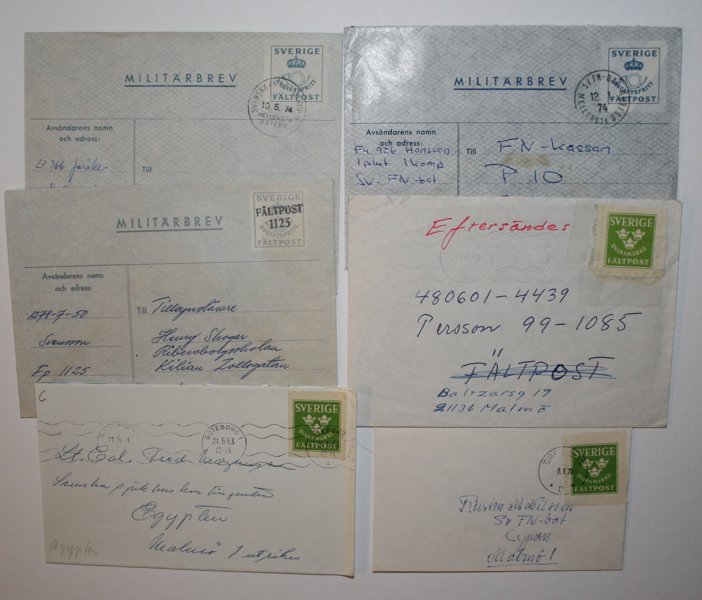 MILITÄR: 86st M-brev/Svarsbrev Efterkrigsperioden.