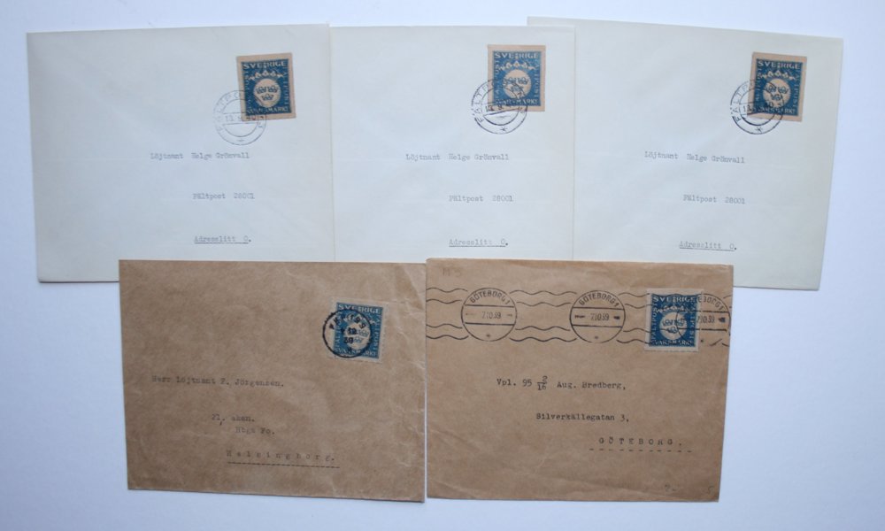 MILITÄR: 12st mycket fina M3 SVARSBREV 1939-40. 