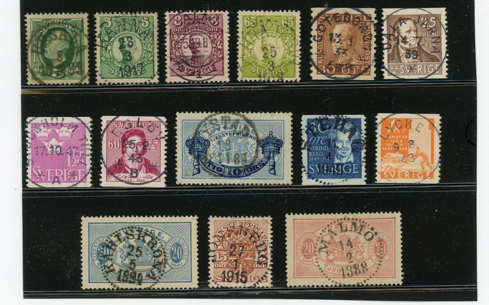 Samling 1855-1959 i bra Lindner-album med fickor.