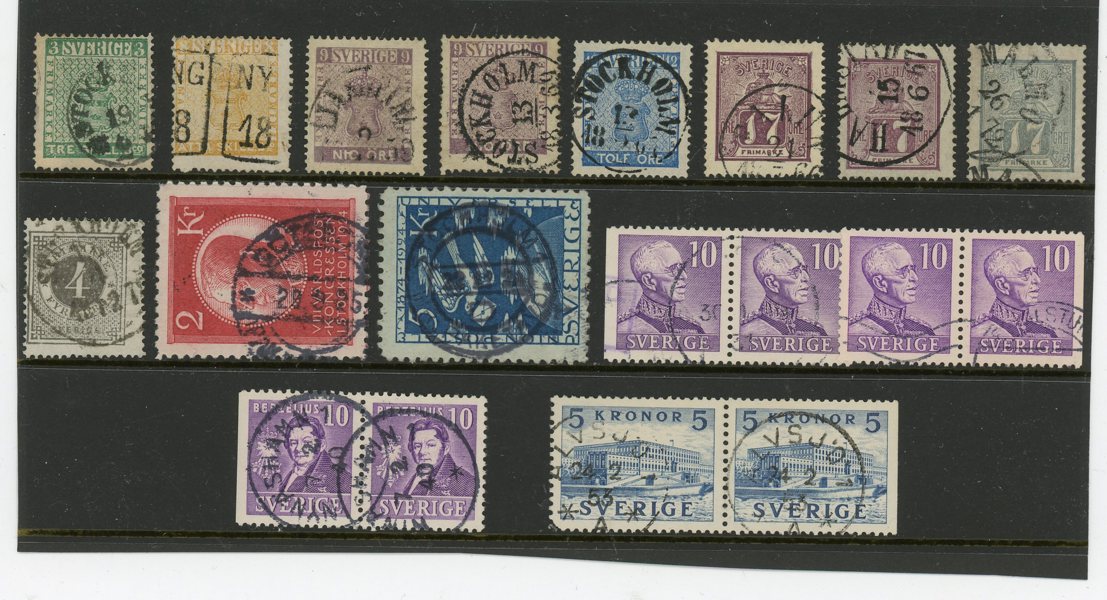 Samling 1855-1965 i FH-album, bla 3-skilling!