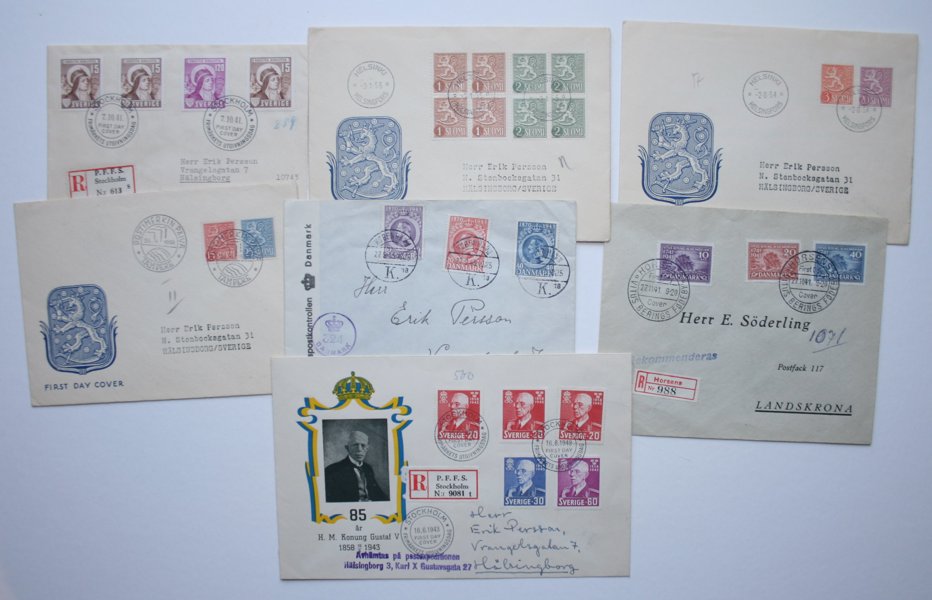 NORDEN: samling FDC i två album 1930-50tal.