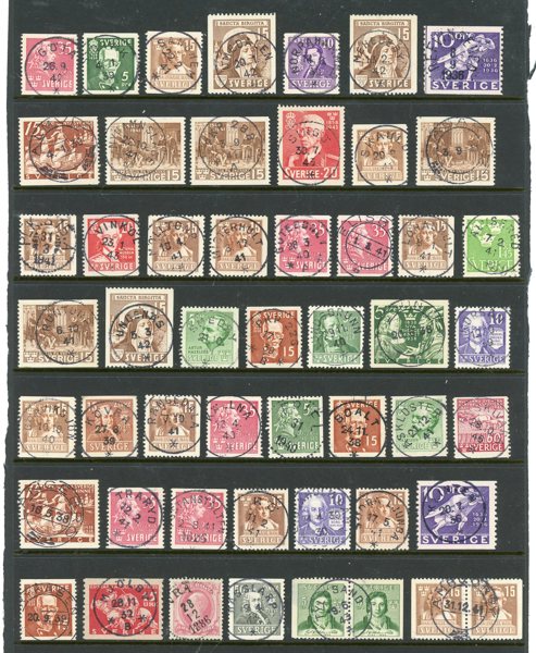124ex Oscar-1940tal med prakt- och lyx stämplar.