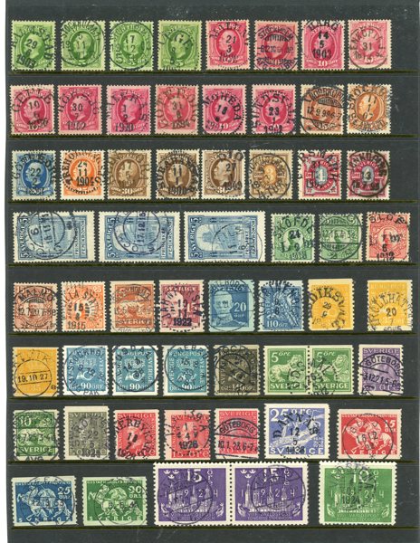 57ex Oscar 1936, många prakt och lyx stämplar.
