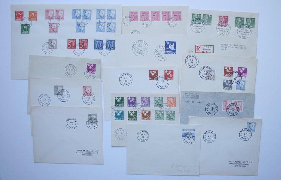 FDC: fin samling 1933-1959 inkl många bra.