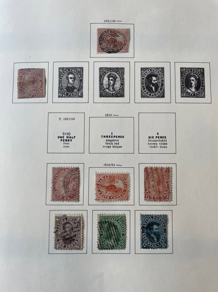 KANADA: samling 1851-1979 i Schaubek-album.