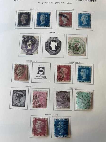 ENGLAND: välfylld samling 1840-1979 i Schaubek-album