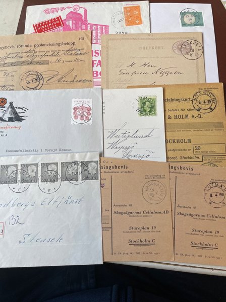 AC-län: ca 170st försändelser 1940-70tal.