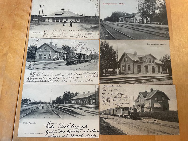 Järnvägs-stationer E-län, 39st gamla.