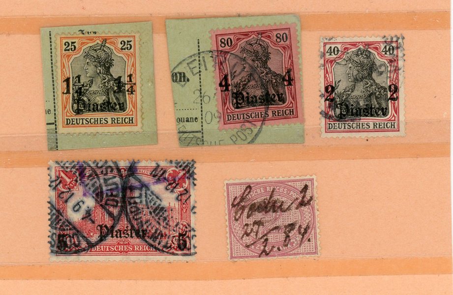 TYSK POST I KONSTANTINOPEL; fyra olika ex.