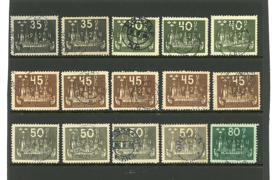 UPU 1924; 55ex 20ö - 80 öre. Högt katalogvärde.