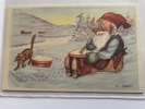 Jac Edgren; Tomte med gröt och katt, ofrank. (1813).