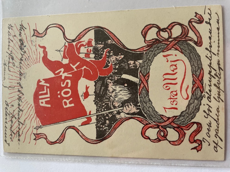 Politik"Allmän Rösträtt" 1 Maj, frankerat 1903