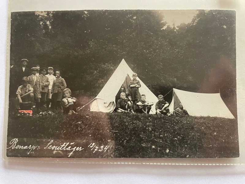 Bonarp; Scout-lägret 1934, äkta foto, ofrank.