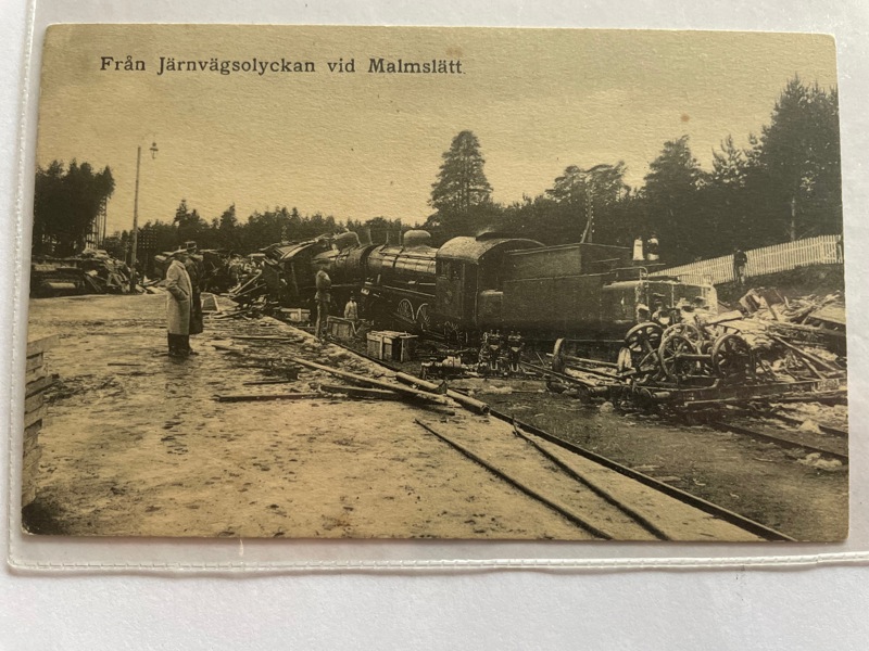 Malmslätt; Järnvägs-olyckan, ofrank. men skrivet.