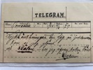 Handmålat; Telegram-blankett, på helsak 1904.