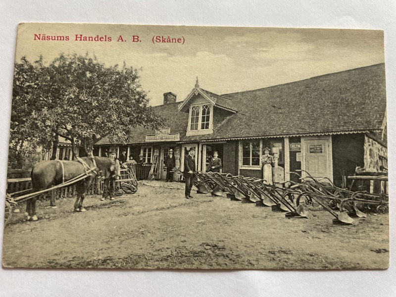 Näsums Handels AB 1908, skrivet, ej frank.
