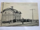 Järnvägs-stationen Löttorp, med stins, ofrank.