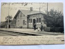 Järnvägs-stationen Fridafors, med stins, frank. 1907