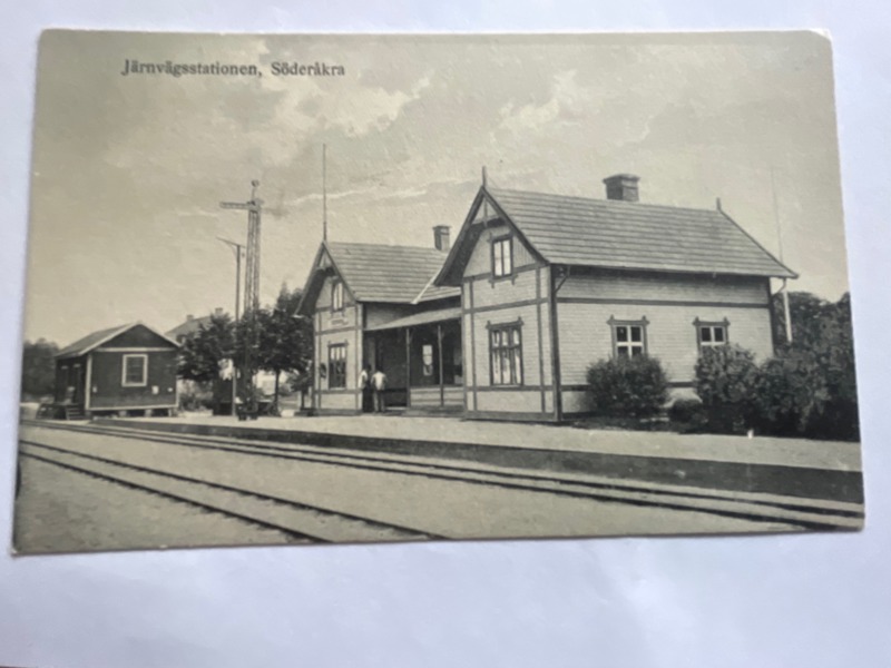 Järnvägs-stationen Söderåkra ca 1910, ofrank.