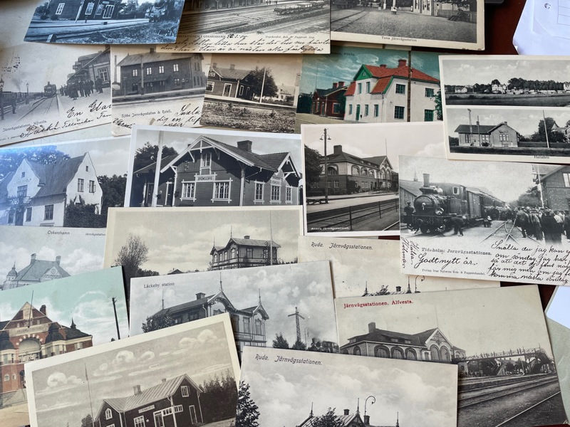 VYKORT Järnvägs-stationer; 20st gamla.